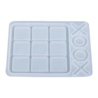 คริสตัลพิมพ์เรซินอีป็อกซีงานฝีมือ DIY ทำเครื่องมือตลกเกม Tic-Tac-Toe Cabochons OX Board หล่อพิมพ์เค้กซิลิโคน