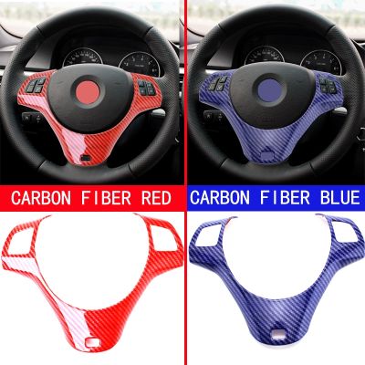 dfthrghd For BMW 1 3 Series E87 E90 E92 E93 2005-2012 Carbon Fiber Car Steering Wheel Panel Decorative Cover Interior Decorative Sticker