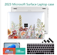 เคสป้องกัน4in1ลายดอกไม้บาน Microsoft Surface Laptop พื้นผิว13.5 15นิ้วไป2 (2022) แล็ปท็อป3/4/5 13.5นิ้วแผ่นโลหะ/ผ้าพิมพ์เคสห่อหุ้ม