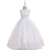 [COD] 2023 new childrens dress middle and big children embroidered backless fluffy princess wedding long