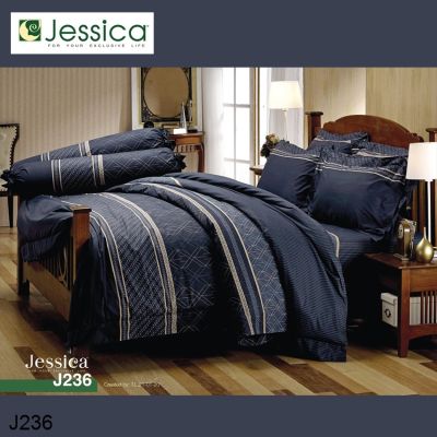(ครบเซ็ต) Jessica ผ้าปูที่นอน+ผ้านวม พิมพ์ลาย กราฟฟิก Graphic Print J236 (เลือกขนาดเตียง 3.5ฟุต/5ฟุต/6ฟุต) #เจสสิกา เครื่องนอน ชุดผ้าปู ผ้าปูเตียง ผ้าห่ม