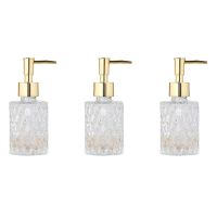 ❆♈♕ 3X Multipurpose Mesa Soap Dispenser Easy To Clean Glass Soap Pump Dispenser Perfect For Kitchen And Bathroom (Gold)