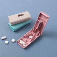 Pill Cutter Medicine Dose Tablet Cutter Splitter Divide Compartment Storage Box Portable Home Medicine Case Boxes Home Storage Medicine  First Aid Sto