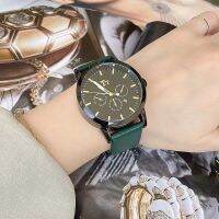 TT han edition big dial new round leather strap neuter female table calendar fashionable watch female temperament ins