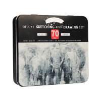 Premium 70Pcs Professional Drawing Sketch ดินสอชุดดินสอไม้ชุดเครื่องมือ Graphite Charcoal ดินสอศิลปิน Beginner Art Supplies