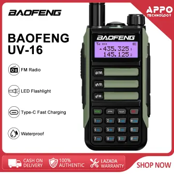 Baofeng UV-16 IP68 Waterproof Walkie Talkie Type-C Charging Dual Band FM  Radio
