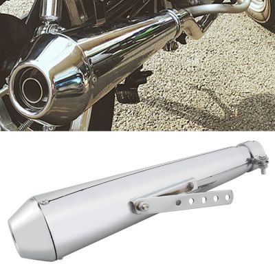 36-45mm Silver Retro Cafe racer Motorcycle Exhaust Muffler Pipe Modified Tail Exhaust System For CG125 GN125 cb400ss sr400