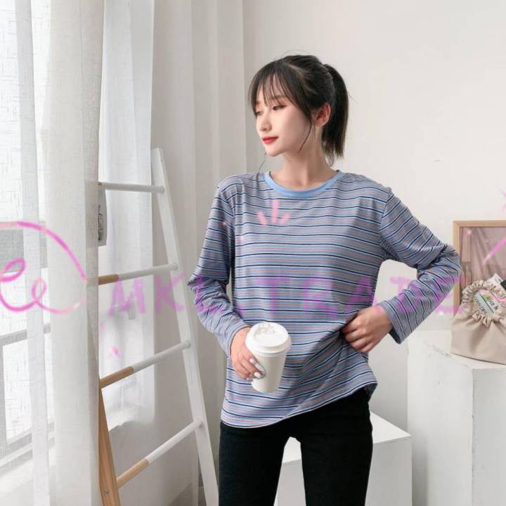 fashionjeans-shop-เวอร์ชั่นเกาหลีใหม่ของการไหลเข้าของเสื้อผ้าแขนยาวผู้หญิงเสื้อยืดลายเสื้อ-9307