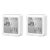 2Pcs Tuya Smart WiFi Temperature Humidity Detector Indoor Hygrometer with LCD Display Alarm Sensor