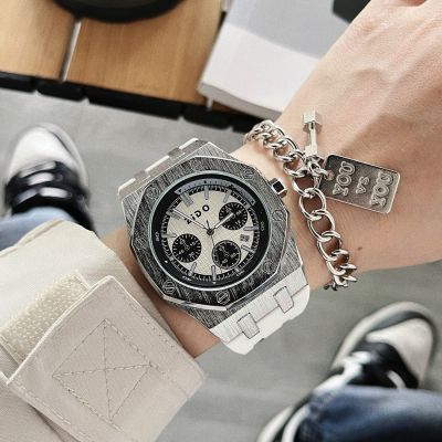 Hot Seller European and trendy hip-hop three-eyed big dial domineering personality cool mens watch black technology sense