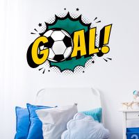 Goal Football Soccer Word Art Hole Wall Stickers for Kids Room Bedroom Play Room for Baby Room Wall Decals Decorative Stickers Fuel Injectors