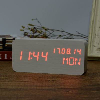 【Worth-Buy】 นาฬิกาตั้งโต๊ะการควบคุมเสียงด้วยเสียงนาฬิกาปลุก Led ดิจิตอล Fibisonic นาฬิกานาฬิกาปลุกแสดงผลหน้าจอสัปดาห์ Yy-Mm-Dd