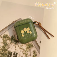 Apple เคสหูฟังบลูทูธ AirPods 1/2/3,สไตล์สดใส,ลายดอกทิวลิป,Airpods Pro/ 2เคสซิลิโคน,เคสป้องกันการตกหล่นของหูฟัง