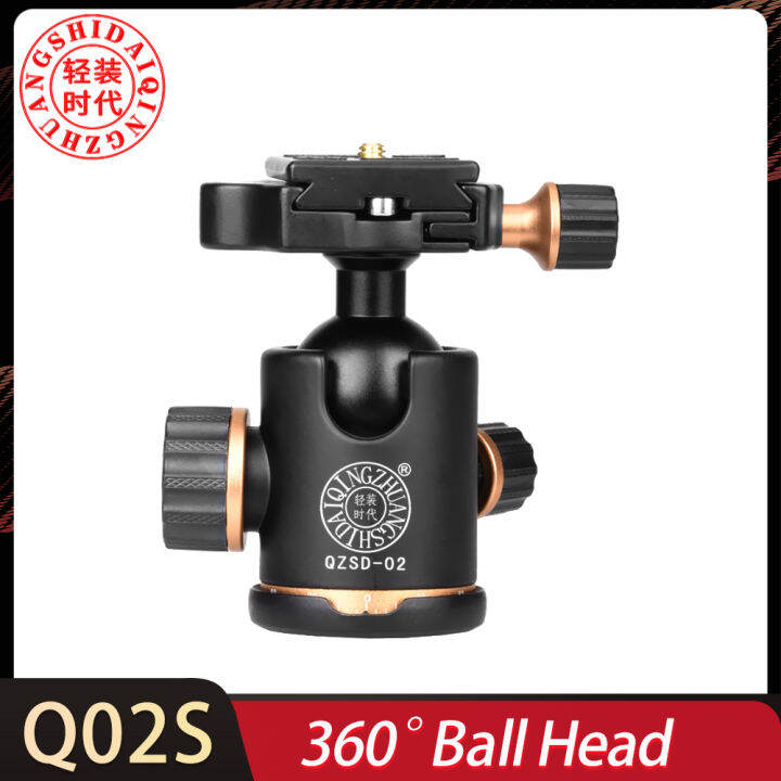QZSD Q02S 360 Fluid Rotation Tripod Ball Head Heavy Duty Photography