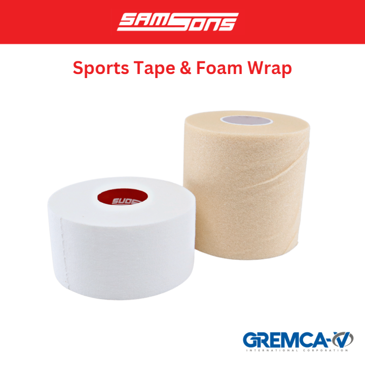 Samsons Sports Tape & Foam Wrap White Cotton Fabric Athletic Tape