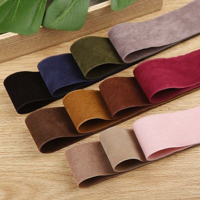 5 yards/lot 25mm/40mm Suede Solid Color Ribbon for DIY Craft Hairwear Bow Materials Curtain Bag Clothing Hat Trims Accessories Gift Wrapping  Bags