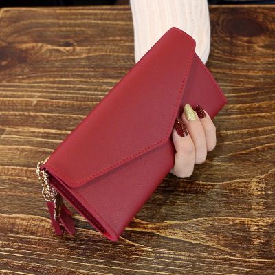 【CC】 New Fashion Wallets Purses Gray Section Clutch Wallet Soft Leather Luxury Money