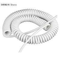 ۩❀◑ 3-core 2-core white spring wire Spiral cable 22AWG 18AWG 15AWG 13AWG 2.5m 5m 7.5m power cord expandable cable