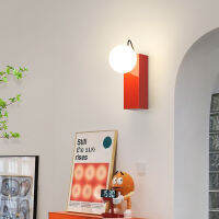 โคมไฟติดผนังสไตล์ครีม Nordic Magnetic Suction Bedroom Bedside Lamp Designer Internet Red Childrens Room Lamps