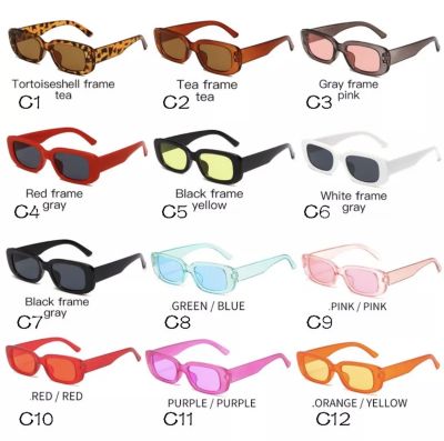 [พร้อมส่ง] แว่นกันแดดแฟชั่น Simple Square Sun Glasses Punk Fashion Y2K ทั้งหมด 3 สี