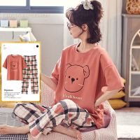 【LZ】△  Verão Grande 5XL Conjuntos De Pijama De Manga Curta PJ De Malha De Algodão Polka Dots Pijama Elegante Pijama das Mulheres Lounge Home Pijama Mujer