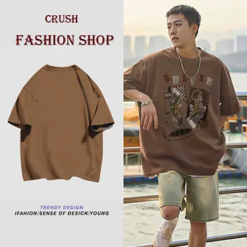 Young Korean Man Wearing Oversized T-shirt Mockup On Street