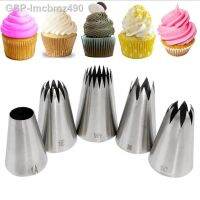 5 Pçs Grande Metal Bolo Creme Decoração Dicas Conjunto De Ferramentas Pastelaria Aço Inoxidável Tubulão Gelo Cupcake Bico Cabeça Decores