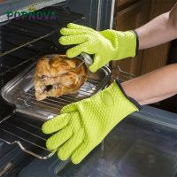 【CW】 1/2Pcs Anti-Scald Silicone Gloves Microwave Oven Mitts Baking BBQ Grill Pot Holder Resistant Nonslip