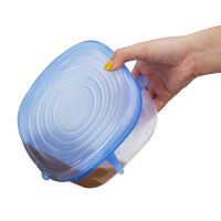 【hot】 6pcs Silicone Reusable Stretch Lids  Airtight Food Wrap Covers Keeping Bowl Stretchy Cover Cookware