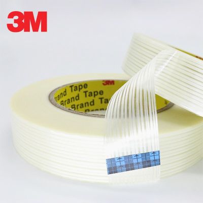 1pcs 3M8915 fiber tape strong bundled transparent striped tape without trace high temperature glass single sided tape 0.15mm*55m Adhesives Tape