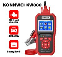 KONNWEI KW880 12V Car Battery Tester Analizer Auto Diagnostic Tool Battery Match 3 in 1 Car OBD2 Scanner Full OBD2 Function