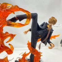 One Piece Flame Wind Legs ซันจิยืนเท้าดำรูปปั้นการต่อสู้ซันจิโมเดลอะนิเมะตกแต่งมือ