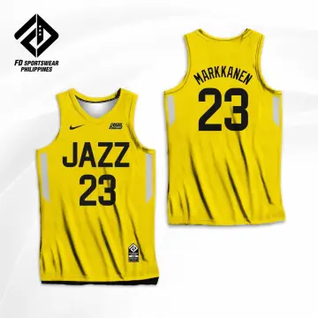 Nike Men's Utah Jazz Lauri Markkanen #23 Yellow Swingman Jersey, Large