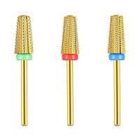 3Pcs/Set 5 In 1 Rose Gold Carbide Tungsten Nail Drill Bits Tapered Milling Cutter Nails Art Manicure Tool 3/32 Inch Shank Size