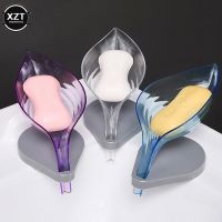 1 Pcs Bathroom Soap Holder Leaf Shape Soap Box Kitchen Dish Storage Box Non-slip Drain Soap Storage Case Bathroom Accessorie Soap Dishes