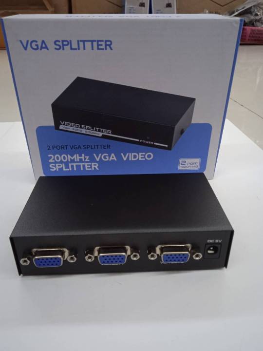 vga-splitter-2-port-1x2-200-mhz-ตัวแปลงจอ-กล่องแปลงจอ-1-เครื่อง-ออก-2-จอพร้อมกัน-มีอะดับเตอร์ไฟเลี้ยง-ภาพชัดชัดสัญญานดี