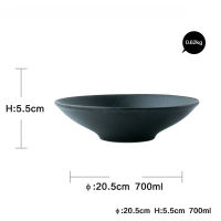 ANTOWALL Matte Ceramic Tableware Rough Noodle Soup Bowl Ramen Bowl Ho Chinese Restaurant Big Bowl Black