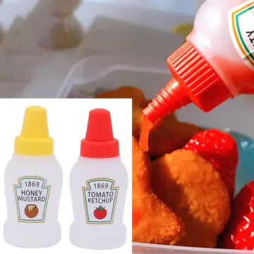 4pcs Mini Seasoning Sauce Bottle Portable Ketchup Bottle Salad