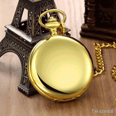 ⌚ นาฬิกา Tungsten steel polishing clamshell large pocket watch Arabic numerals antique watch 4 color restoring ancient ways
