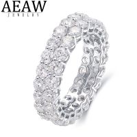 AEAW สายรัดเพชรโมอิส925แหวนหมั้นแต่งงานแข็งสำหรับผู้หญิง