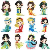 Cute Fairy Princess Astronaut 5D Gem DIY Diamond Painting Stickers Cartoon Art Mosaic Stickers By Numbers Kits for Kids Children Craft Toy