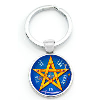 Tetragrammaton Amulet Key Chain Key Ring Esoteric Pentagram Pendant Magical Power Name YHVH For God Lord He-Who-Is Adonai Elohim