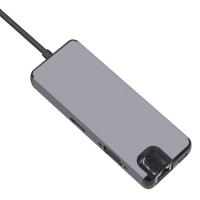 USB C Hub HDMI VGA แลนอีเทอร์เน็ต RJ45อะแดปเตอร์สำหรับ Macbook Pro, Type C การ์ดรีดเดอร์ฮับ2 USB 3.0 + Type-C ชาร์จพอร์ต