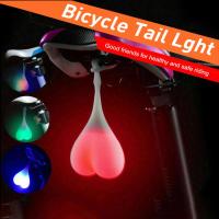 Bicycle Warning Light Color Silicone Back Rear Tail Cycling LED Heart Egg Testis Lamp Decoration Safety Cycling Balls Tail Light Lights Reflectors