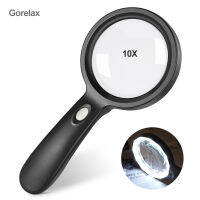 10X Handheld Magnifying Glass With 12 Led Lights, Optical Glass Lens Magnifier For Reading, Repair, Coin, Glass Magnifier Loupe