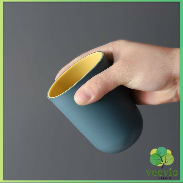 veevio-แก้วน้ำพลาสติกแข็ง-แก้วกาแฟของชำร่วย-ของที่ระลึกงานแต่ง-double-color-cups