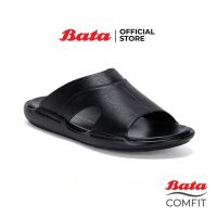 *Best Seller* Bata Comfit บาจา คอมฟิต รองเท้าแตะหนัง PU รองเท้าแตะเพื่อสุขภาพ รองเท้าแตะแบบสวม สำหรับผู้ชาย รุ่น SANDO สีดำ 8716442