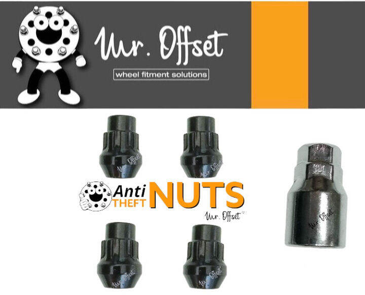 Mr Offset® 14x1.5 Anti Theft Wheel Lock Nuts CLOSE ENDED Automotive Set