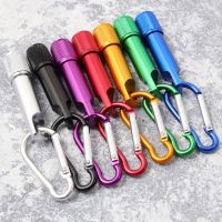 7 Pcs Mini LED Flashlight Torch Light Carabiner Keychain Outdoor for Hiking Climbing (Black Red Silver Blue Purple Green Golden)