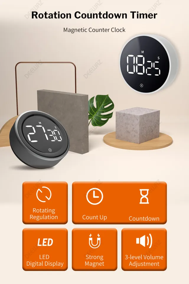 DEEWAZ Multifunctional Magnetic Digital Timer for Kitchen Cooking